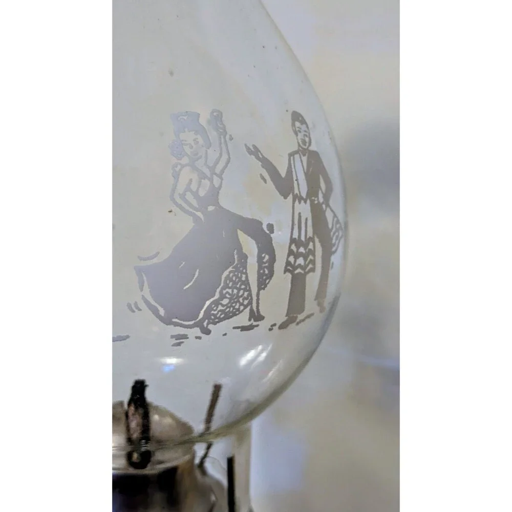 Vintage Kaadan Ltd Pink Embossed Glass Oil Lamp Kerosene Lamp w Clear Chimney